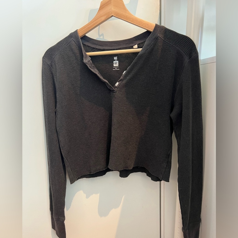 Pacsun | Henley Long-Sleeve Crop Top